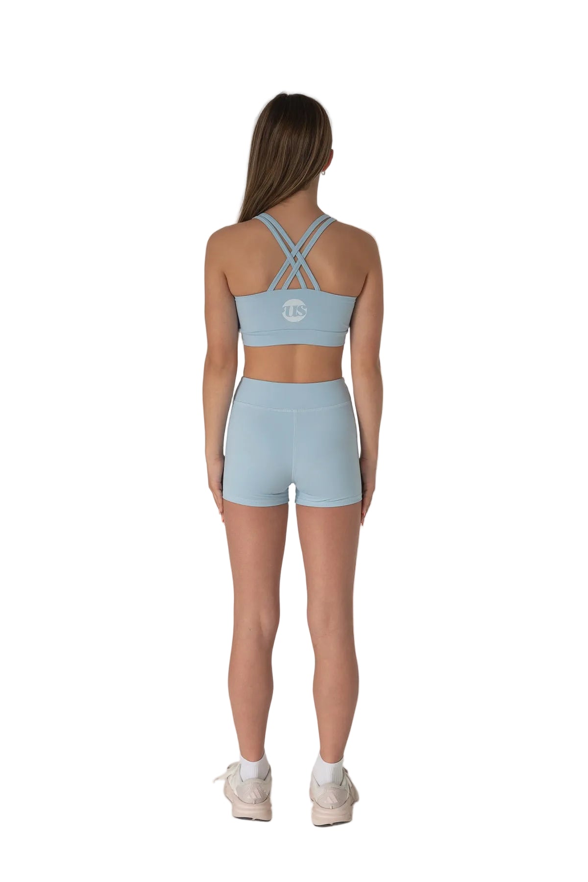 The Base - Sports Crop and Short Set - Powder Blue