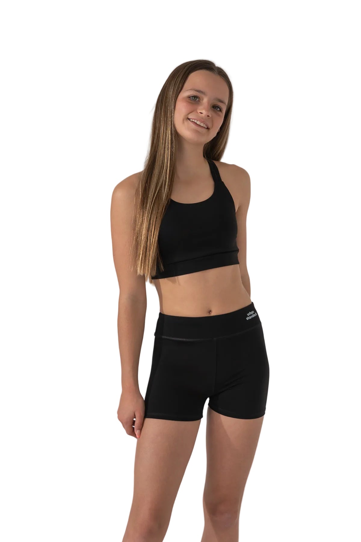The Base - Sports Crop and Short Set - Black