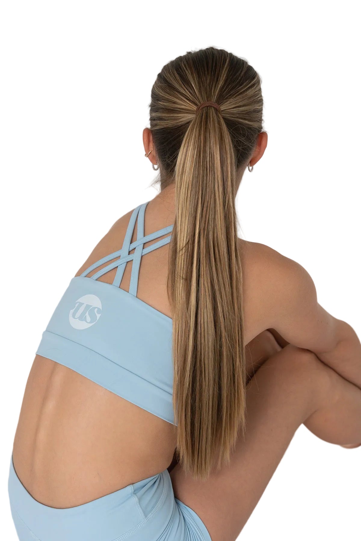 The Base - Sports Crop and Short Set - Powder Blue